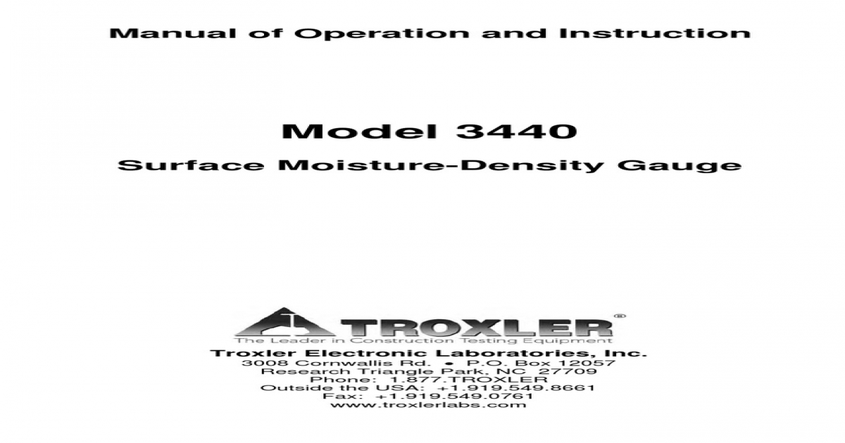 manual densimetro troxler 3440 operating